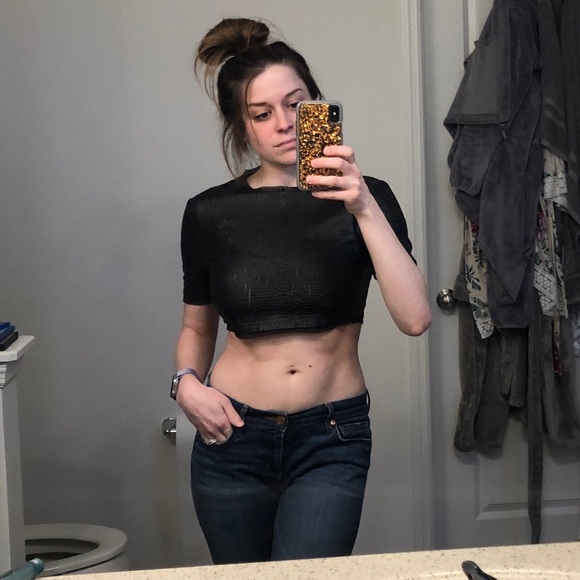 Alexander Wang Tops - Alexander Wang NWT Black Crop Top Zipper Back